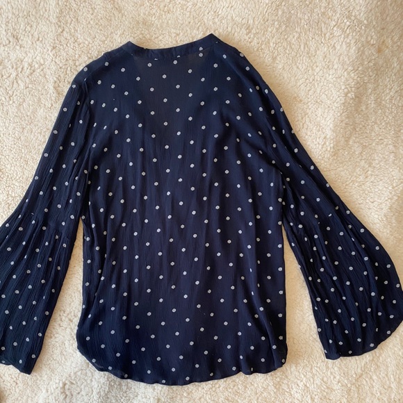LOFT - navy bell sleeve top - Picture 7 of 7